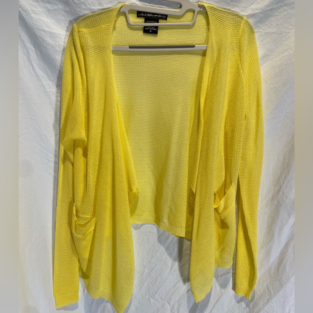 United States Sweaters Yellow Cardigan Open Front